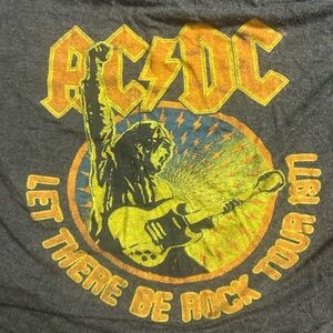 AC/DC Gray and Yellow Crop Top